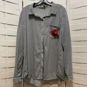 Always Indigo Striped Blouse